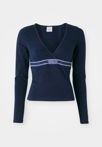 IETS FRANS… LOGO ELASTIC V NECK - Ilgarankovis viršutinės dalies drabužis - blue