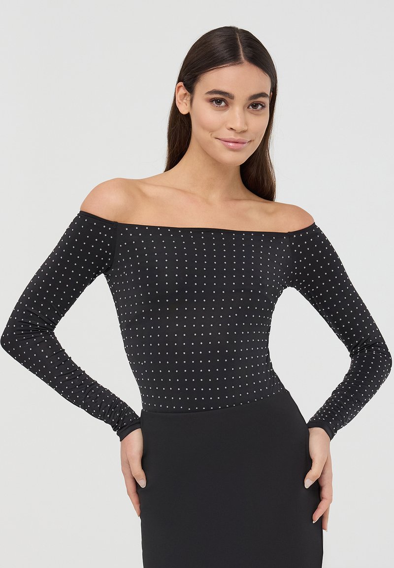 Terranova A CON STRASS - Maglietta a manica lunga - nero