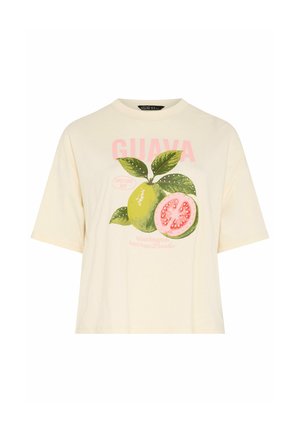 Yours Clothing, PLUS SIZE T-SHIRTS - Camiseta estampada - cream