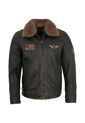 Lederjacke - schwarz