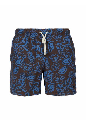 WITH PINEAPPLES WATERMELON AND FLOWER MOTIF - Shorts da mare - dark brown