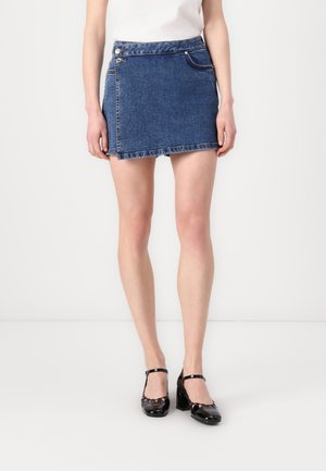 SKORT - Short en jean - used mid stone blue denim