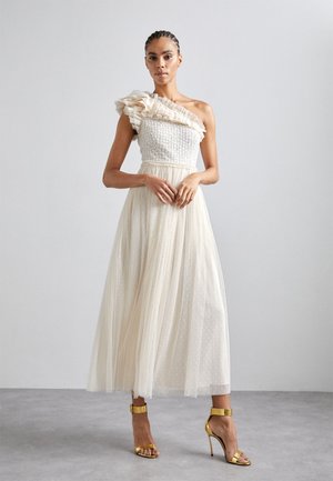 RAINDROP BODICE ONE-SHOULDER ANKLE GOWN - Robe de cocktail - cream/cream