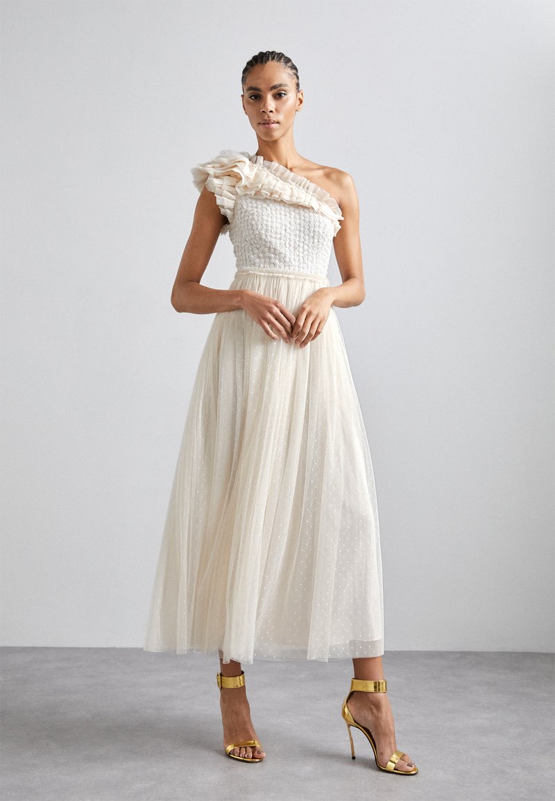 Needle & Thread RAINDROP BODICE ONE-SHOULDER ANKLE GOWN - Gallakjole - cream/cream
