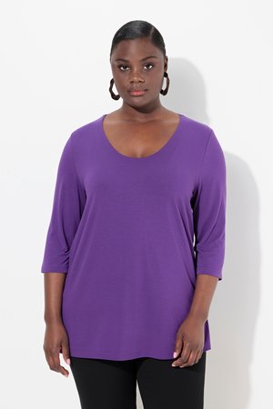 Ulla Popken TIEFER RUNDHALSAUSSCHNITT  - Langærmet T-shirt - lila