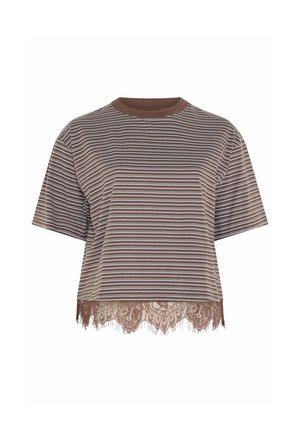 Yours Clothing, Print T-shirt - chocolate