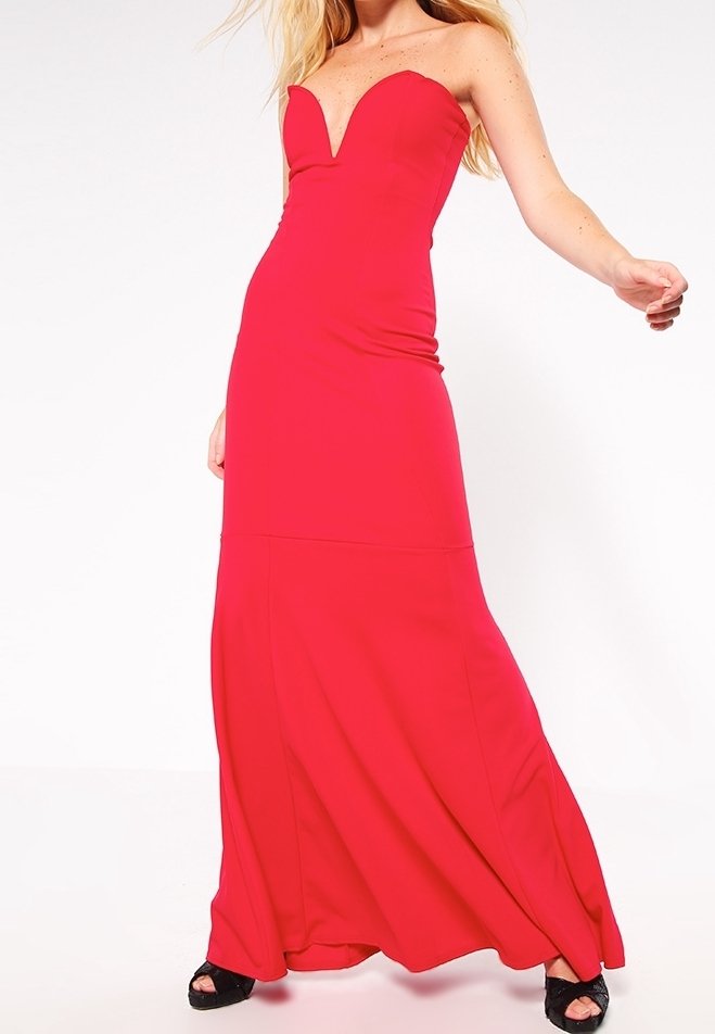 missguided red maxi dress MISSGUIDED Pleated Georgette Maxi Halter Dress Christmas,L
