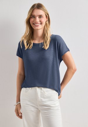 Street One, DROPPED SHOULDER SHIRT MIT RUNDHALS - T-shirt basique - ashen blue