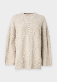 JDYSILJA LONG CABLE - Strikkegenser - oatmeal