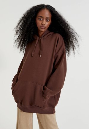 OVERSIZE - Felpa con cappuccio - brown