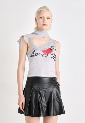 Jaded London SLOGAN ASYMMETRIC VEST WITH RUFFLE - Topper - multi