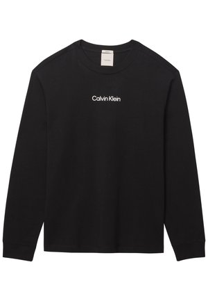 Calvin Klein, RELAXED STANDARD LOGO CREWNECK TEE - Top s dlhým rukávom - black
