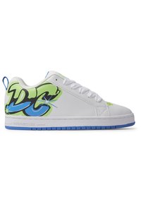DC Shoes COURT GRAFFIK UNISEX - Sportcipő - wlq white lime turquoise