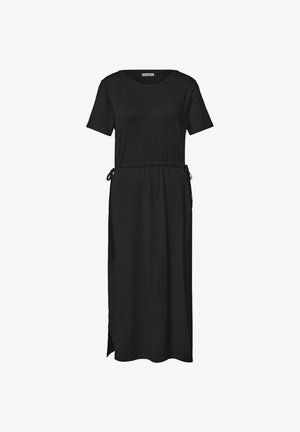Street One, MIDIKLEID AUS JERSEY MIT RUNDHALS - Trikoomekko - black