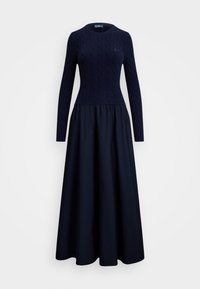 CABLE-KNIT POPLIN DRESS - Sarafanas - hunter navy