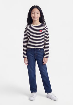 ONLY GIRLS KOGLIVINA O NECK STRIPE - Top dugih rukava - night sky/cloud dancer