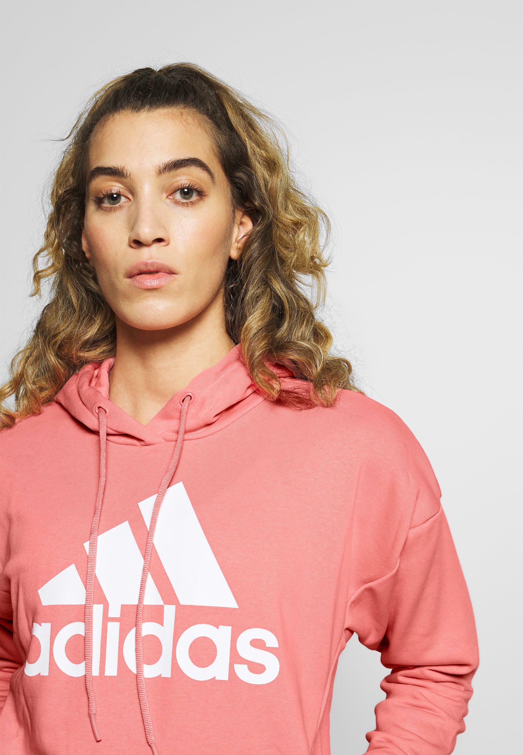 adidas Performance LONG Kapuzenpullover pinkwhite adidas Performance Sweatshirt pinkwhite Zalando.at