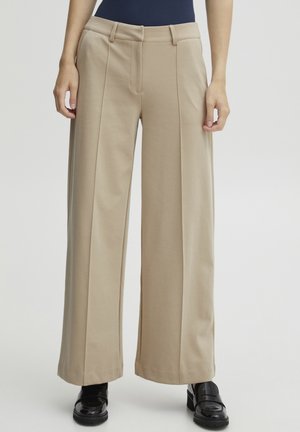 IHKATE SUS OFFICE WIDE PA - Pantalon classique - mottled beige