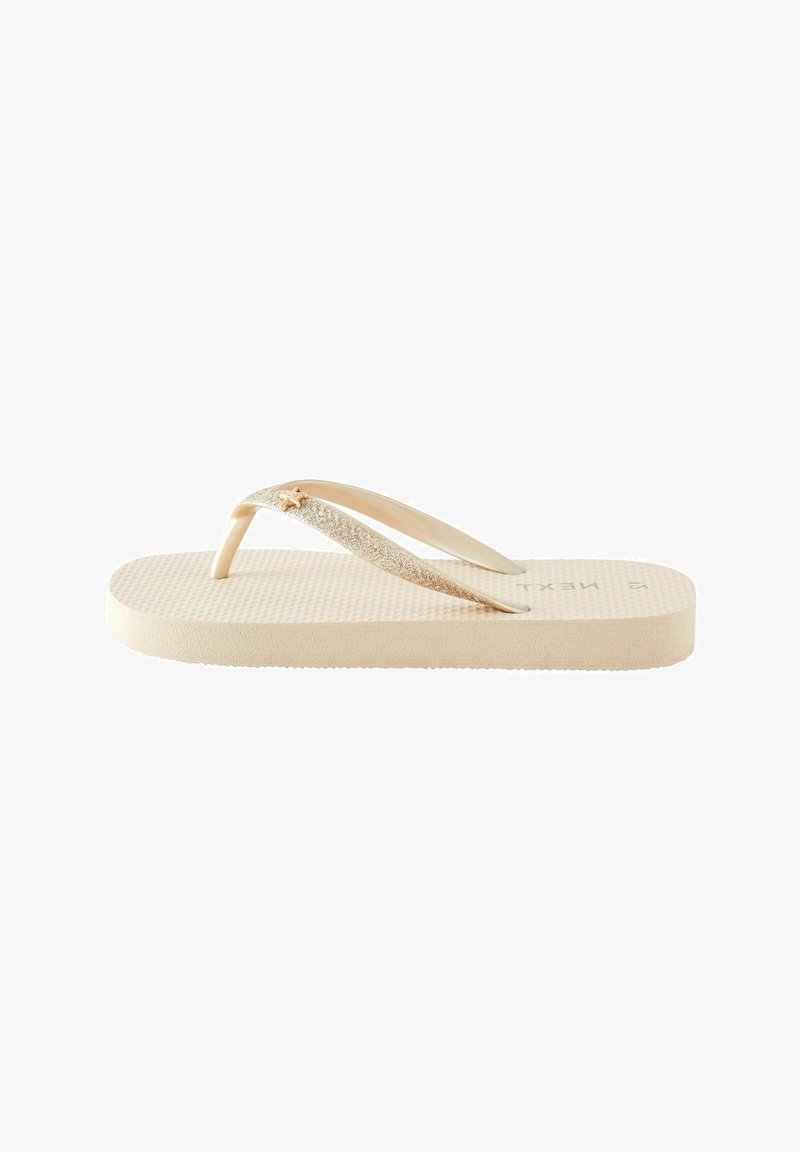 Next FLIP FLOPS REGULAR FIT - T-bar sandals - gold glitter