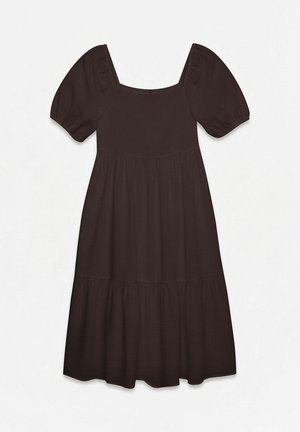 Vero Moda GESMOKTES KLEID VMROKAYA MIDIKLEID - Kjole - chocolate torte
