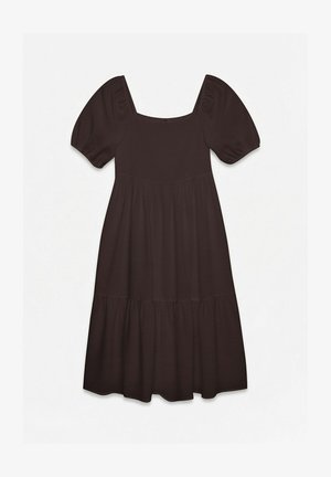 Vero Moda GESMOKTES KLEID VMROKAYA MIDIKLEID - Kjole - chocolate torte
