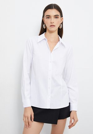 KOTON Camicia Donna A Maniche Lunghe Con Bottoni - 100% Cotone - Bianco - Taglia 42 - 2