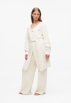 KARL LAGERFELD LOUNGEWEAR TOP SIGNATURE CARDIGAN - Kardigán - cannoli cream