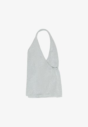 BIMBA Y LOLA, BIMBA Y LOLA TOP CRUZADO METALIZADO PLATA - Débardeur - silver-coloured