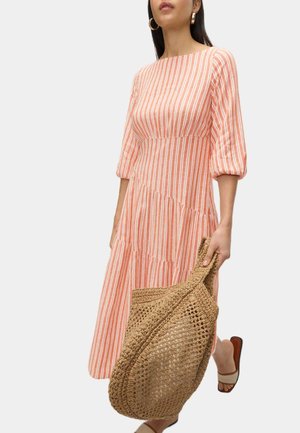 Marks & Spencer LINEN ASYMMETRICAL MIDI - Day dress - marmalade