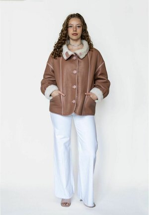REVERSIBLE SHEARLING  - Leren jas - brown