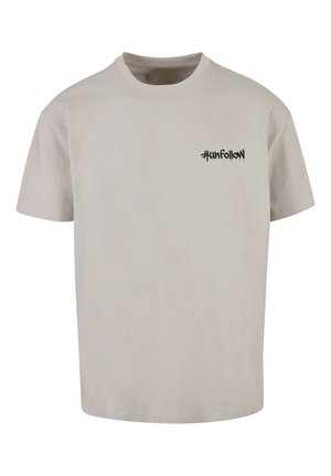 UNFOLLOW FRONT  OVERSIZE  - Print T-shirt - lightasphalt
