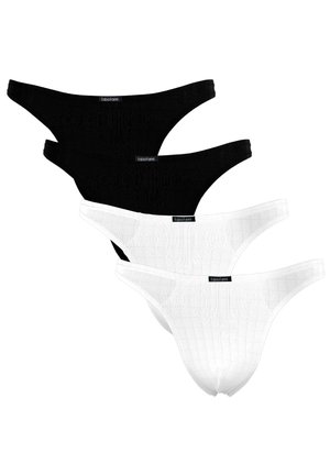 4ER PACK HERREN STRING TANGA ENG ANLIEGEND STRETCH - Slip - schwarz/weiß
