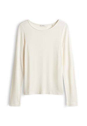 OPUS, SLIM FIT RIBBED TEXTURE - Langarmshirt - soft cream