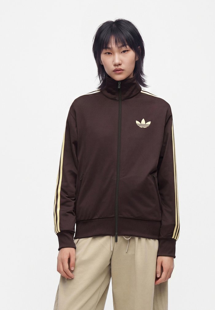 adidas FIREBIRD TRACK TOP LOOSE - Sudadera con cremallera - aurora coffee/almost yellow