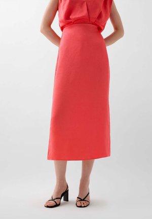 CRINKLE - A-lijn rok - coral