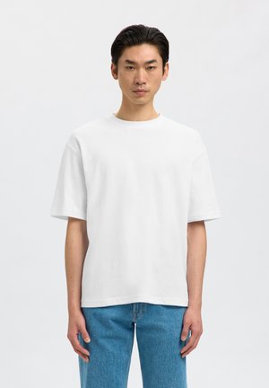 Selected SLHLOOSEOSCAR - T-shirt basic - bright white