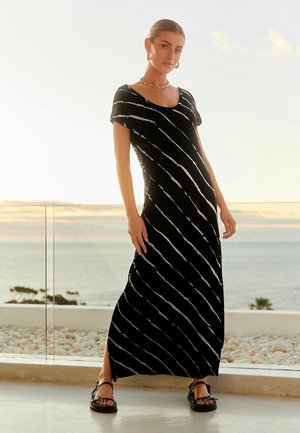 REGULAR FIT - Maxi šaty - black white stripe