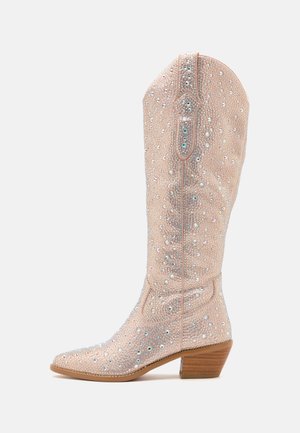 Bottes de cowboy / motard - silver-coloured