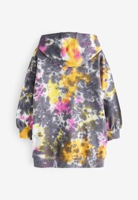 Felpa con cappuccio caratterizzata da un motivo tie-dye in grigio, giallo, rosa e bianco. Maniche e orlo a costine, tessuto morbido, vestibilità rilassata.