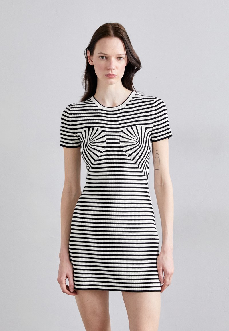 MARC JACOBS - SEAMED UP DRESS - Jerseykjole - black/white, Forstør