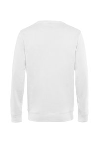 Witte sweatshirt met een ronde hals, lange mouwen en geribde manchetten. Zachte textuur, geen patronen of graphics, rechte zoom op de taille.