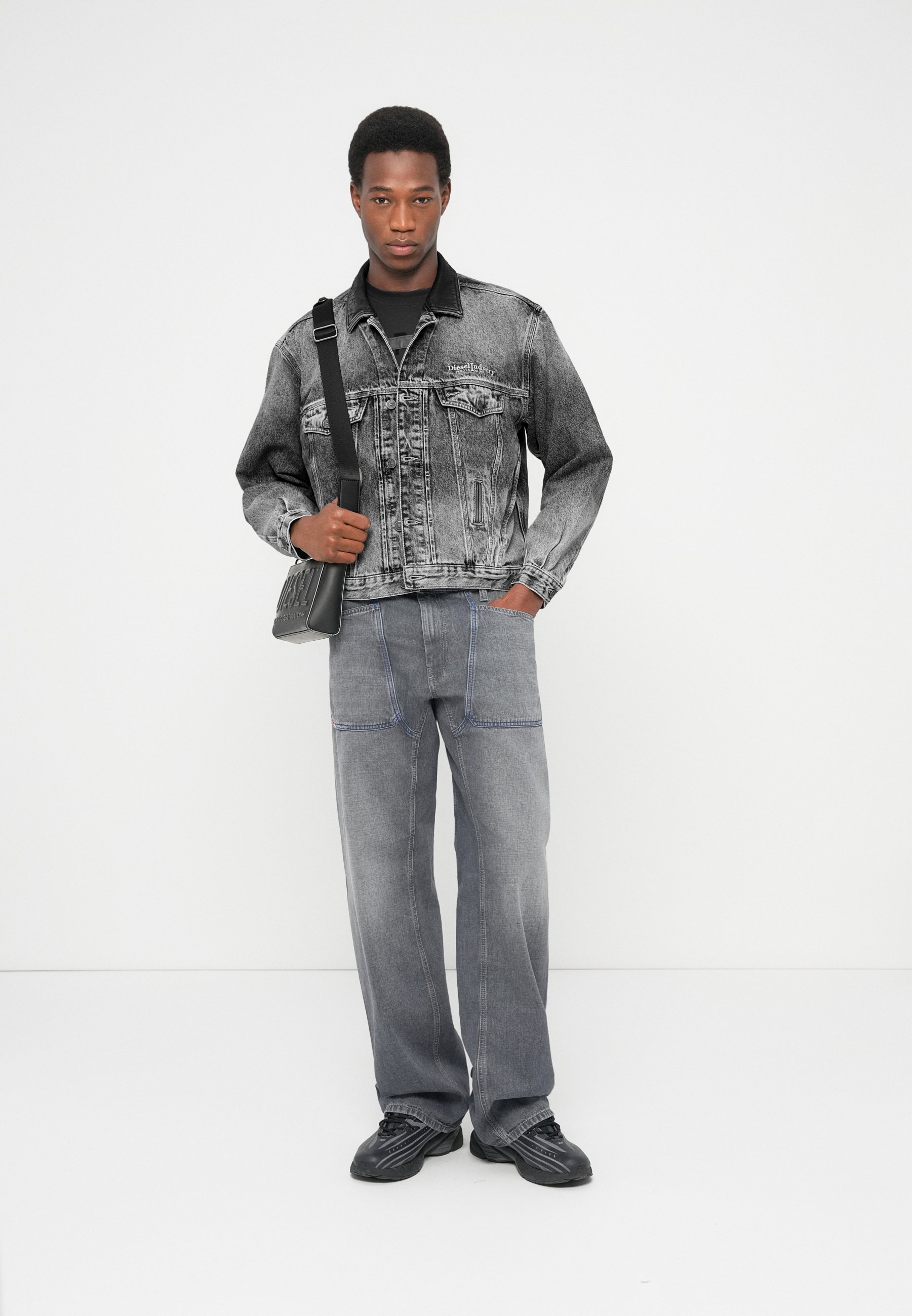 Diesel DENVER - Denim jacket - black denim - Zalando.co.uk