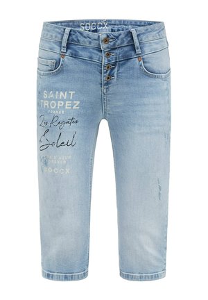 Soccx, SOCCX CAPRI JEANS LY:IA REGULAR FIT - Denim shorts - salt blue print