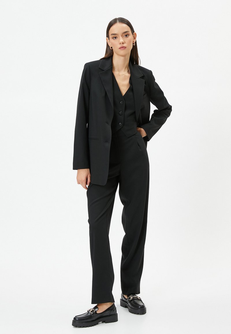 Koton POCKET DETAIL BUTTONED Blazer black/schwarz Zalando