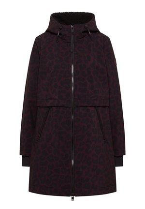 Cecil, SOFTSHELL MANTEL MIT KAPUZE UND LEO-MUSTER - Cappotto corto - berry red