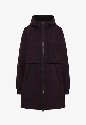 Cecil, SOFTSHELL MANTEL MIT KAPUZE UND LEO-MUSTER - Cappotto corto - berry red