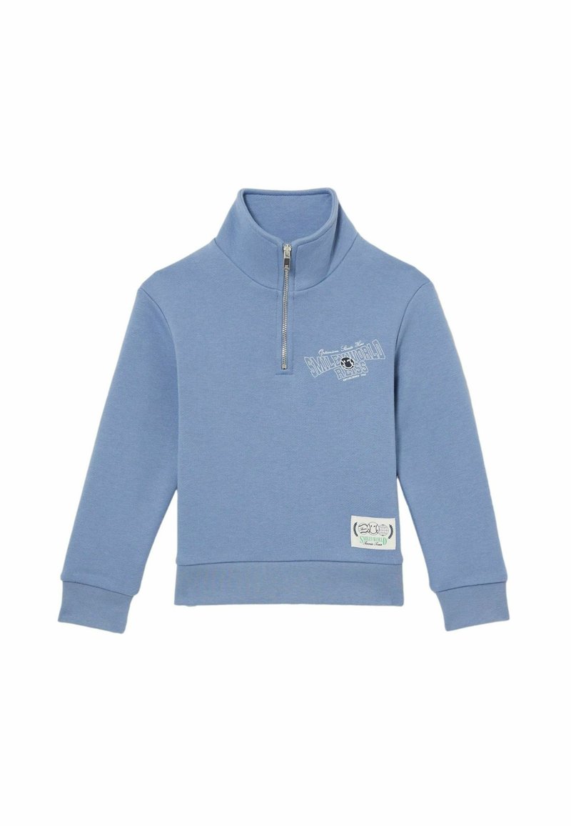 Reiss REISS SMILEYWORLD | REISS HALF-ZIP SWEATSHIRT UNISEX FIT - Felpa - blue