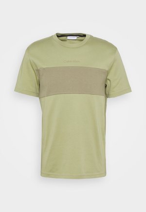 BLOCKING LOGO - Print T-shirt - delta green/sage