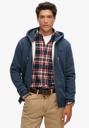 Superdry & Co ESSENTIAL LOGO HOOD TRACK  - Sweater met rits - blau