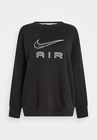 Black sweatshirt featuring a round neck, long sleeves, and a white Nike swoosh logo above the word "AIR" in bold lettering.